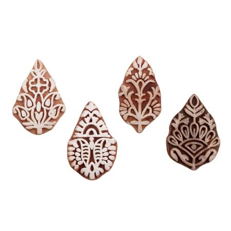 Set of 4 Piece New Mix Wooden Printing Blocks